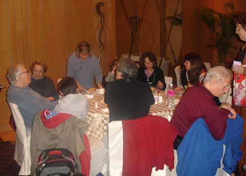 Eddie, Horty, Suzy, Alex, Nita, Sabine, Donna, Robert, Hugh, David at breakfast at Trident Hilton.