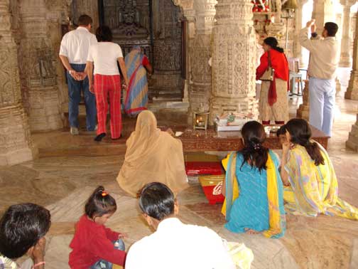 Ranakapur Jain Temple worshipers.