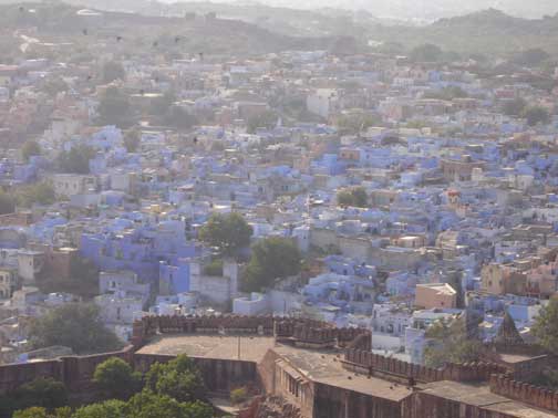 View of city of Jodhpur, shows blue houses, from Mehrangarh Fort.