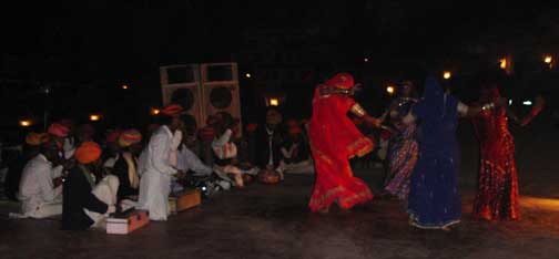 Indian dancers at Manwar Camp.