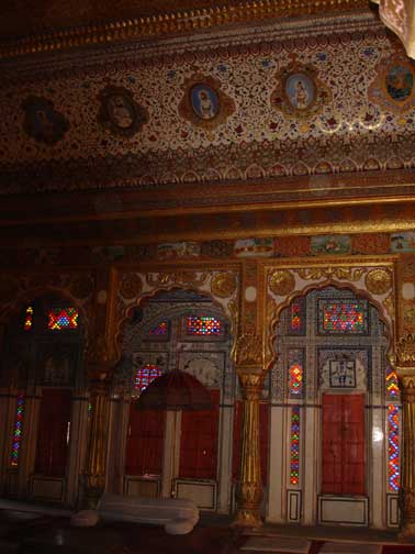 Room used as public hall at Mehrangarh Fort.