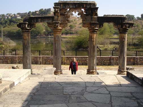 Eileen at temples at Nagda.