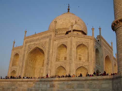 Taj Mahal at a side angle.